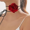thumbnail image 2 of Guardurnaity Gargantilla de flores negras elegante y de moda para mujer Gargantilla larga gótica de terciopelo rosa para mujer Ropa, zapatos y accesorios Miscelánea Blanco, 2 of 6