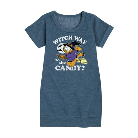

Garfield - Witch Way To The Candy - Toddler And Youth Girls Fleece Dress