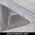 thumbnail image 4 of mDesign Large Kitchen Dish Drying Rack / Drainboard, Swivel Spout - Satin/Clear, 4 of 9