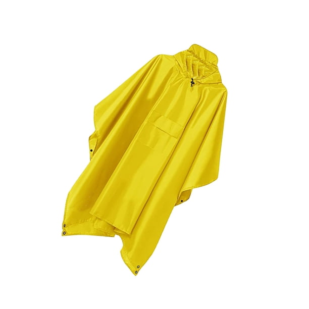 Naiovety Chubasquero largo con bolsillo, chaqueta impermeable para la lluvia, ropa impermeable portátil, abrigo multiusos, traje para Paraguas de lluvia Amarillo