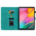 thumbnail image 3 of Case for Samsung Galaxy Tab A 10.1 2019 SM-T515/SM-T510, Flower Pattern PU Leather Multi-Angle Viewing Stand Shockproof Flip Case with Card Slot, Magnetic Clasp, Pencil Slot, Green, 3 of 11