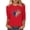 Red, variant on SYMOID Womens Red 4th of July Shirt Heart American Flag 3/4 Sleeve Crew Neck Patriotic Top,Size 4XL