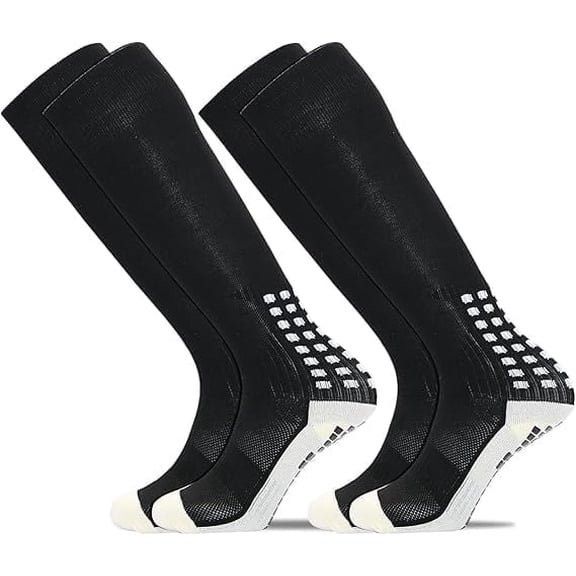 Sainberth Mens Knee High Grip Soccer Socks Long Socks for Football Basketball Sports