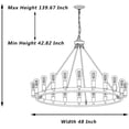 thumbnail image 5 of Vanity Art 20 Lights Wagon Wheel Chandelier Lighting | Modern Hanging Light Farmhouse Candle Style Ceiling Light Fixtures for Living Room Dining Room MLT6220LT-ORB-BD, 5 of 7