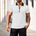 thumbnail image 6 of Avirosel Men's Solid Color Color Blocking Zipper Sports Shirt, Lightweight Breathable Fabric for Casual Outdoor Exercise, 6 of 9