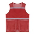 thumbnail image 4 of Alvivi Kids Safety Vest High Visibility Reflective Zipper Front Jacket Volunteers Waistcoat Red 11-12, 4 of 7