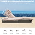 thumbnail image 3 of YODOLLA Ensemble de Loisirs Extérieur 3 Pcs, Chaise Longue Courbée Réglable avec table d'Appoint, Mobilier en Rotin PE durable, Beige, 3 of 10