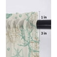 thumbnail image 6 of Aqua Coastal Starfish Curtains 63 Inch Length,Sheer Curtains for Bedroom Living Room Window Farmhouse Nautical Seahorse Coral Rod Pocket Drapes Kitchen Curtains Small Half Window 42"x63" 2 Panels, 6 of 7