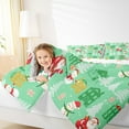 thumbnail image 4 of Feelyou Santa Claus Child Queen Comforter Set, Merry Christmas Bedding Sets, Kawaii Cartoon Cabin Snowman Reversible Bedding Comforter Set, Microfiber Bedroom Decor, 3pcs, 4 of 8