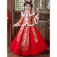 thumbnail image 4 of Toddler Girls Chunjie Coat Tops for Chinese Calendar New Year Quilted Lined Warm Dresses Skirts Embroidery Tang Suit Performance, 4 of 6