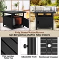 thumbnail image 2 of Outdoor Patio Umbrella Side Table with Umbrella Hole Small Wicker Coffee Table with Storage & 2 Weight Bags for Outside End Tables with Poly Lumber Top for Pool Deck Backyard Black, 2 of 8