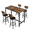 Brown:#1, variant on UHOMEPRO 5 Pieces Dining Table Set, Bar Table and Chairs Set, Counter Height Dining Table with 4 Velvet Chairs, Compact Kitchen Table Set for Home Breakfast Nook, Gray