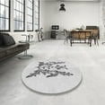 thumbnail image 4 of Ahgly Company Machine Washable Indoor Round Transitional Platinum Gray Area Rugs, 4' Round, 4 of 7