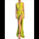 thumbnail image 3 of Vestido de Mujer , Ajustado, Irregular, con Aberturas Laterales, Escote en V Profundo y Aberturas en el Bajo. Verde XL, 3 of 8