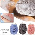 thumbnail image 2 of Esponja de baño exfoliante 2 en 1 que no daña la piel, almohadillas de lufa, exfoliante corporal, perfecto para hombres y mujeres, hogar, hotel, gris, 2 piezas, 2 of 5