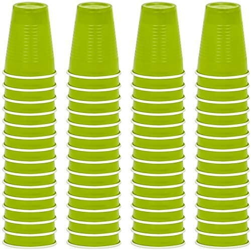 DecorRack Party Cups 12 oz Reusable Disposable Cups for Birthday Party Bachelorette Camping Indoor Outdoor Events Beverage Drinking Cups (Lime, 60)