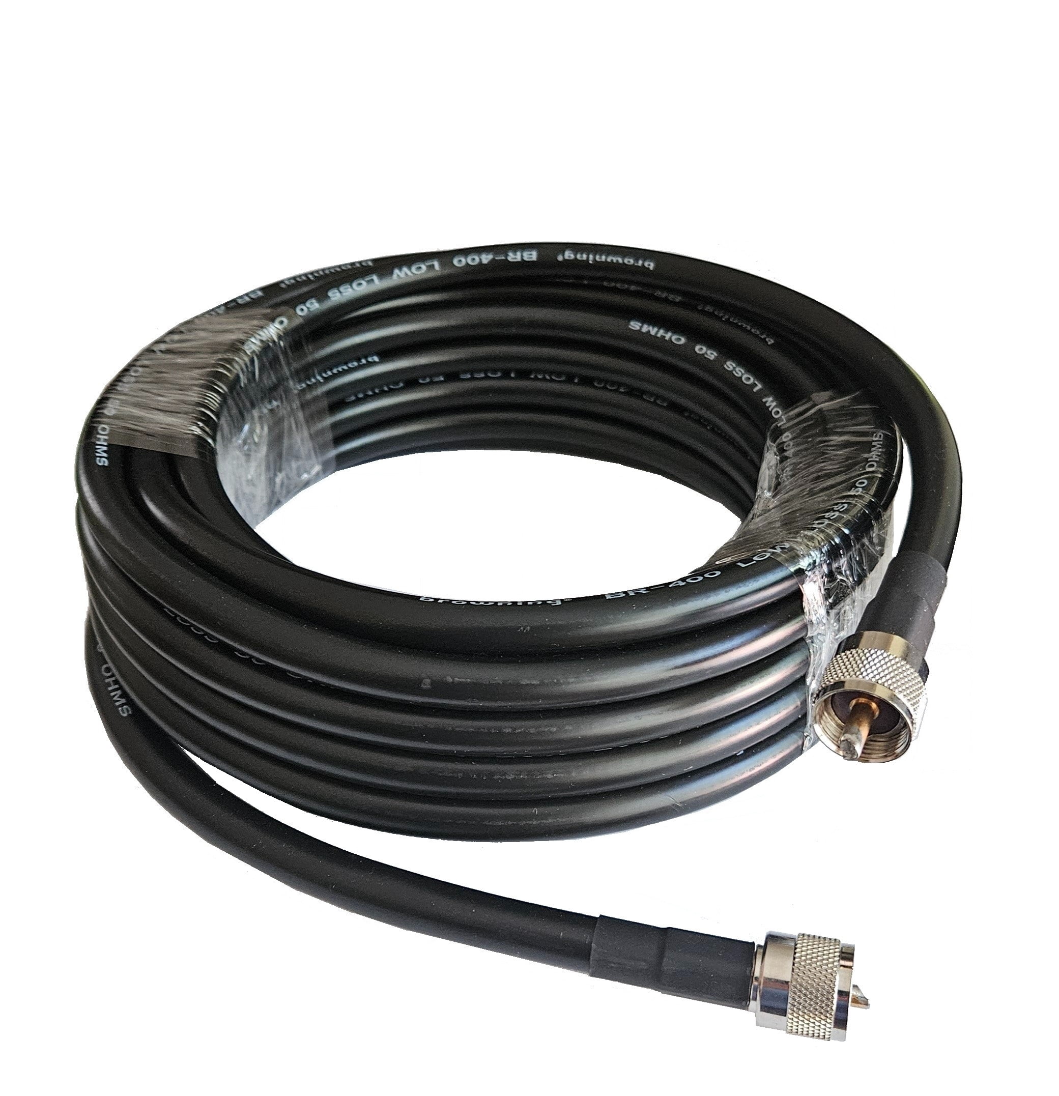 25' ft Coax Cable Jumper LMR400 Type PL259 Male Connectors Solid Aluminum Center Conductor 400-25
