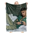 thumbnail image 2 of Manta estampada con estampado de estampado, decoraciones festivas, manta para cama, dormir, oficina en casa, verde, 120x150cm/47,2x59,1 pulgadas, 2 of 2