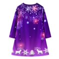 thumbnail image 3 of NAISIBABY Girls Long Sleeve Dresse, Crewneck Christmas Cotton Comfy Casual Daliy Party Sundress Purple 5-6T, 3 of 3
