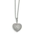 thumbnail image 2 of SS Rhodium-Plated CZ Brilliant Embers Heart Necklace in Sterling Silver, 2 of 3