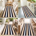 thumbnail image 4 of Hallway Runner Rug 2'x6', Orange Navy Blue Striped Kitchen Runner Rugs Non-Slip Carpet Mats, Minimalist Farmhouse Lines Bedside Rugs Runners Washable Floor Carpet for Bathroom Laundry Room, 4 of 8