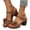 Brown, variant on Women's Wedge Heels Block Chunky Sandals Vintage Floral Open Toe Ankle Strap Shoes Dress Summer Beach Sandal 2026