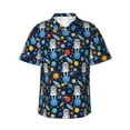 thumbnail image 2 of Xecao Space Dog print Hawaiian shirt - a stylish short-sleeve button-down for men, perfect for casual beach and tropical outings., 2 of 9