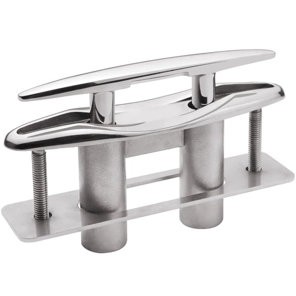 316 Stainless Steel Boat Cleats 6inch Pull Up Cleat Retractable Flush Mount Deck Cleats with Backing Plate and Lock Nuts