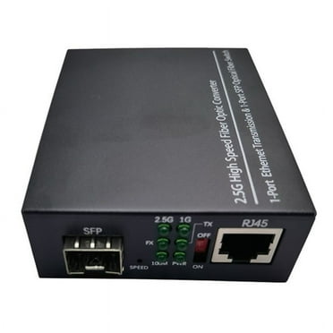 2.5G Fiber Optic Media Converter Gigabit SFP Transceiver 1000Mbps Compatible with Common E/GPON US Plug