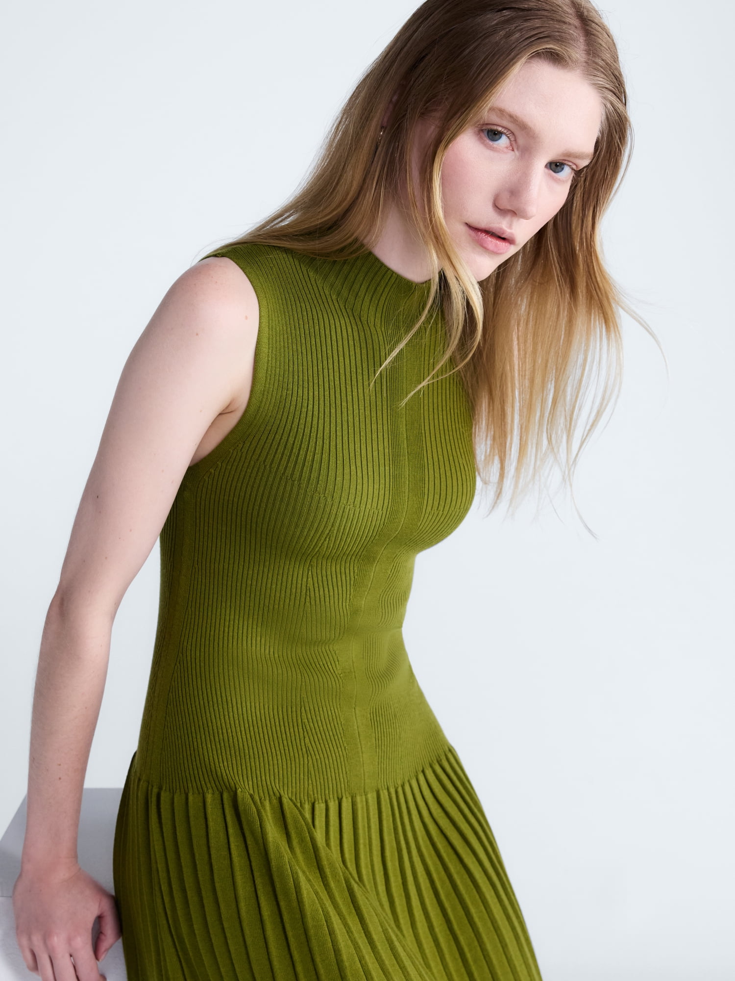 Scoop Women's and Women's Plus Mock Neck Midi Sweater Dress, Size XS-4X