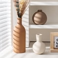 thumbnail image 5 of Ceramic Vase Set of 3, Vases Home Decor Pottery Vases for Bouquet Pampas Grass Dried Fresh Flowers, Table Living Room Kitchen Bedroom Bathroom, Brown, 5 of 7