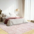 thumbnail image 4 of area rug Nursery Rug for Baby Girl Neutral Blush Pink Boho Floral Washable Soft Faux Wool Area Rugs for Living Room Bedroom,5x7ft indoor rug decoration Independence, 4 of 9