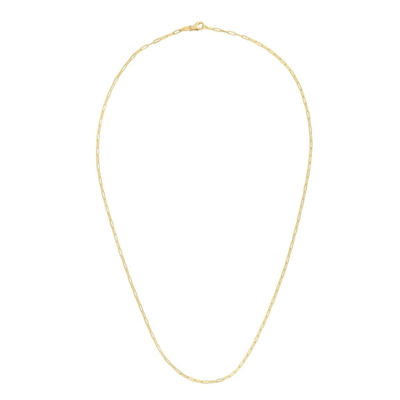 JewelStop 14K Yellow Gold Finish 1.5mm Polished Paperclip Paper Clip Chain with Lobster Clasp