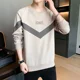 thumbnail image 3 of Sudadera con cuello redondo y parte superior azul para hombre, ropa para hombre, sin capucha, cuello redondo, estilo coreano, estética, oferta de bienvenida, 3 of 5