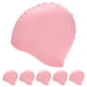 thumbnail image 1 of Uxcell 6-Pack Gorro de Natación de Silicona, Gorro de Natación Impermeable Unisex Antideslizante [Rosa Claro], 1 of 1
