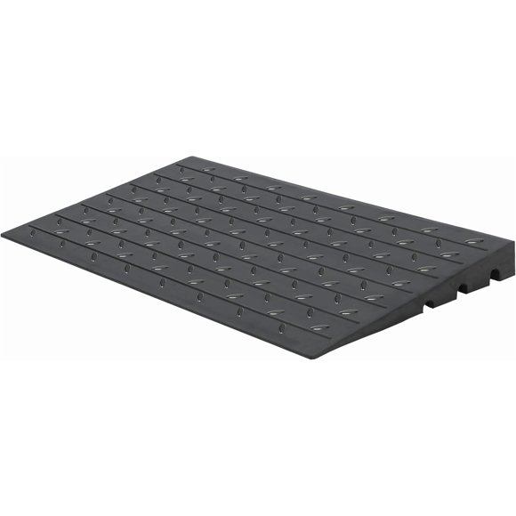 Rubber Threshold Ramp, 3'' Rise Portable Wheelchair Ramp for Home Steps, 2500LBS Capacity Curb Ramp Handicap Ramps for Wheelchairs Driveway Mobility Scooters with 3 Channels Cord Cover