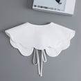 thumbnail image 4 of Aellinatey Korean Women False Collar Shawl Scalloped Wave Trim White Half Shirt Capelet, 4 of 11