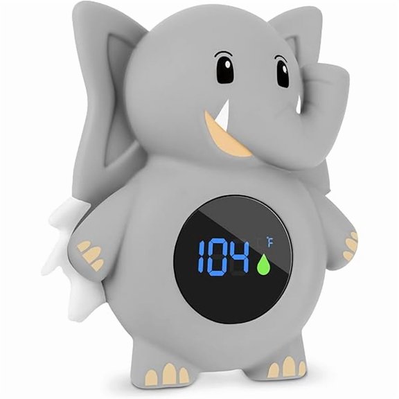 ZLCBaby Bath Thermometer, with LED Display and Temperature Warning,Kids' Bathroom Safety Products, Newborn Bath Safety Toy Thermometer (Elephant)