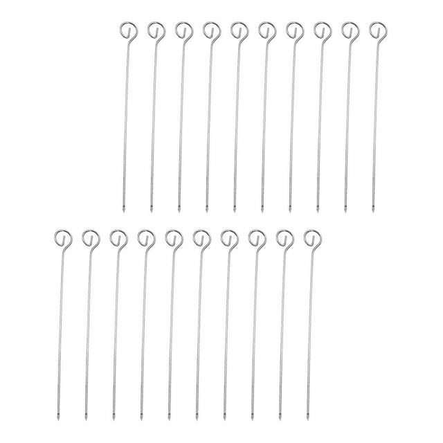 20 brochetas prácticas de acero inoxidable para barbacoa, brochetas para carne, brochetas para asar