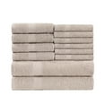 thumbnail image 1 of Premium Classic Ultra-Soft Cotton Assorted 12-Piece Eco-Friendly Towel Set - 27" x 54", 16" x 28", 13" x 13", Silver, 1 of 6