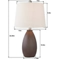 thumbnail image 6 of Maxax 22" Ceramic Table Lamps Set of 2 , Brown Bedside Nightstand Lamps with Oatmeal Shade Desk Lamps for Bedroom, Living Room, Office, 6 of 6