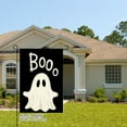 thumbnail image 2 of AMHNF Boo Ghost Linen Garden Flag for Halloween Home Outdoor Garden Yard Decor 12x18 inch, 2 of 5