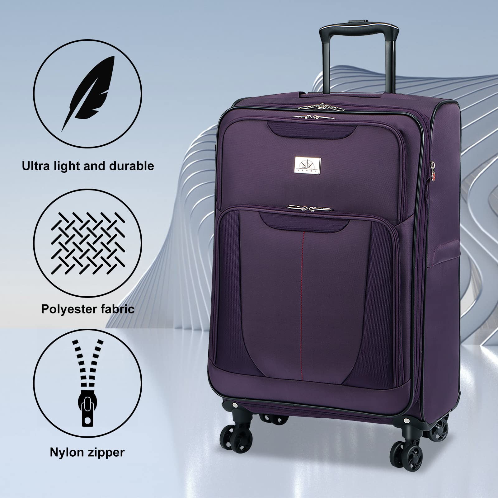 Verdi 28 Inch Luggage Expandable Durable Softside Lightweight