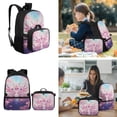 thumbnail image 2 of Yspwyqan Kids Backpack Set for Girls Ages 8-10, Cherry Blossom Axolotl Backpack and Lunchbox Set with Water Bottle Bag, Large Capacity Front Pocket Adjustable Straps Bookbags, 2 of 7