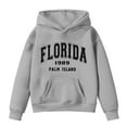 thumbnail image 4 of Telankuip Trendy Hooded Sweatshirts for Teen Girls Florida Graphic Letter Printed Pullover Hoodies Comfort Oversized Long Sleeve Drop Shoulder Casual Loose Sports Tops Grey 11-12 Years, 4 of 4