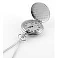 thumbnail image 5 of Minzimin Smooth Vintage Pocket Watch with Chain, Arabic Numerals Scale Mens Father‘s Day, 5 of 7