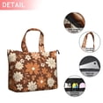 thumbnail image 2 of Brown Daisy Flower Floral Pattern Travel Tote Bags for Women Carry On,Large Weekender Bags for Women Travel,Multi Functional Duffle Bag for Work,Shopping,Sports, 2 of 5