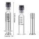 thumbnail image 4 of Jeringa de vidrio reutilizable de 1 ml con émbolo metálico Luer Lock y agujas de punta roma de calibre 14 y 1/2 pulgada, jeringa metálica para líquidos, paquete de 5, 4 of 5