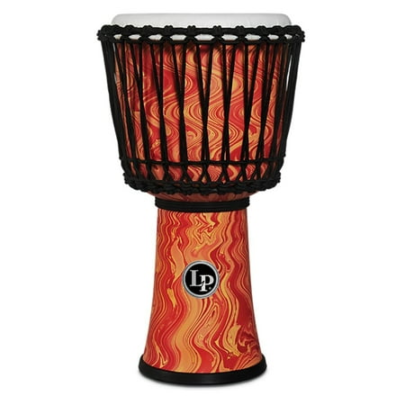 LP World 10 inch Rope Tuned Circle Djembe Orange Marble