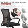 thumbnail image 5 of YRLLENSDAN Mesh Office Chair with Wheels Conference Room Chair Mesh Computer Chair for Adults 250lb Rolling Desk Chair with Arms Study Chair Adjustable Height,Black, 5 of 8